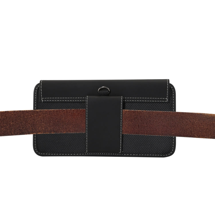 For iPhone XR Men Universal Oxford Cloth Portable Mobile Phone Waist Pack Leather Case / Huawei Mate 20 Pro / 5.5 Inch or Below Smartphones